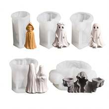 1 Stück Halloween Geister Serie Silikon Form, DIY Geister Braut und Bräutigam Handgemachte Seife, Gips, duftende Kerzen Form, Halloween Dekoration, Handwerksgeschenk Form