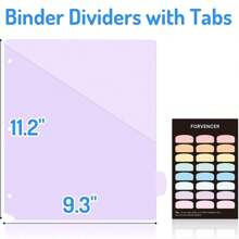 8 Pack 3 Ring Binder Dividers, 8 Tabs Macaroon Color Binder Dividers With Pockets For US Letter Size, Binder Dividers For School Office And Home Organization - Multicolor - View 9