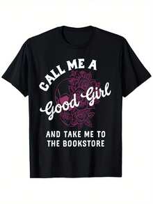 Dark Romance Black T-Shirt - Call Me A Good Girl Take Me To The Bookstore - Women'S Classic Fit Short Sleeve - Small, Men'S And Women'S Four Seasons Cotton Casual Round Neck Outdoor Personality Short-Sleeved T-Shirt, Men'S Summer Clothes, Slightly Ela - Black - View 7