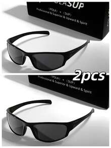POLASUP 1 Kính đạp xe thể thao mùa hè cho nam, phù hợp với mọi mùa, gọng nửa có màu huỳnh quang hai màu tương phản, có miếng đệm chân bằng silicon chống trượt, miếng đệm mũi thoải mái và mềm mại, chống cháy nổ bằng polycarbonate có lớp mạ phản quang Gương PC Dây chống thất lạc và vải lau kính) Phụ kiện đi biển Kính râm thoải mái dễ chịu Trang phục thường ngày Kính đạp xe ngoài trời cho kỳ nghỉ hè ở bãi biển, ngoài trời, du lịch - màu đen - Xem 19