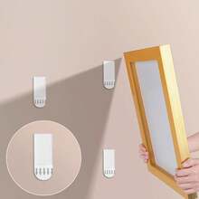 4/8 对免钻孔照片挂钩，采用魔术贴粘贴，适用于相框和婚纱照墙面安装，透明、高粘性、耐候、易按压、可移除且牢固，超薄透明，适用于画廊墙、肖像画、画布、装裱艺术品、纪念板、DIY装饰、家庭办公室、公寓生活、季节性展示、走廊和过道展示。 - 彩色 - 查看 4