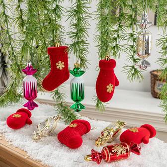 创意优雅的糖果装饰品，圣诞装饰球，圣诞树挂饰，圣诞装饰及用品，家居装饰，房间装饰，冬季