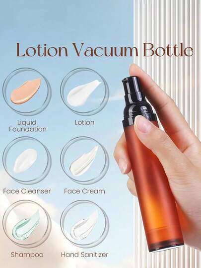 3/1 زجاجة مضخة هوائية بنية، زجاجة سفر صغيرة سعة 1.7 أونصة، حاوية مستحضرات تجميل محكمة الإغلاق، لأساس المكياج والتونر والشامبو والكريم، مناسبة للحمل والاستخدام الخارجي، قابلة لإعادة التعبئة والاستخدام، إكسسوار سفر