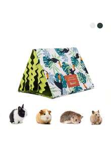 Chinchilla Meerschweinchen Dreieck Tunnel Spielzeug, Kleintier Schlafnest, Keine Installation Hamsterhaus - Strapazierfähiges & Leicht zu Reinigendes Doppelseitiges Fransen Design Kleintier Versteck Tunnel, Kleintier Bett für Igel Ratte