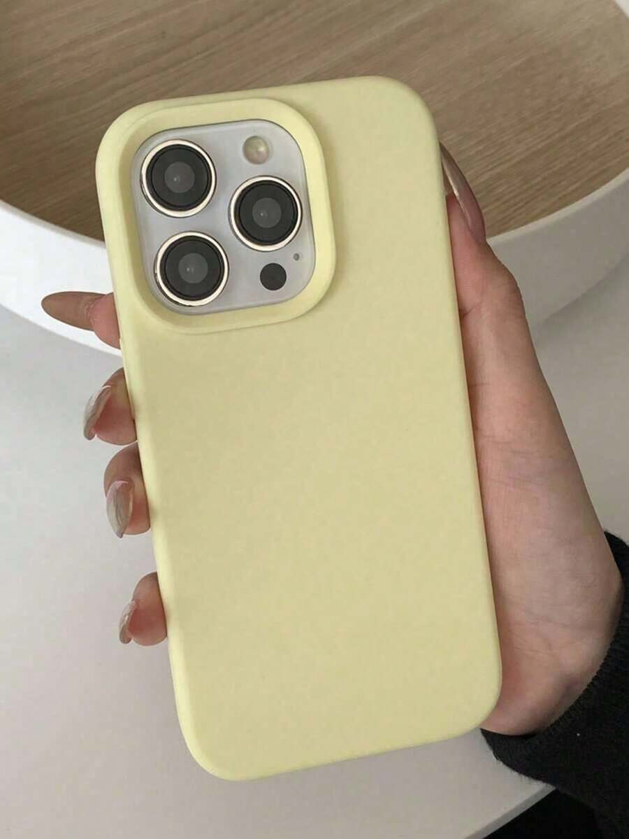 High-Quality Yellow Liquid Silicone TPU Phone Case, Latest Compatible With IPhone 17/Air/17Pro/17ProMax, Also Fits 16, 15, 14, 13, 12, 11 Pro Max, Soft Rubber Texture, Creamy Yellow Phone Case - Yellow - View 1