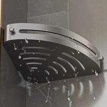 1pc Multifunctional Wall Mounted Bathroom Storage Rack, Shampoo And Cosmetics Storage Rack, No Power Supply Required Bathroom Corner Shower Rack, No Drilling Adhesive Required Bathroom Storage Rack, Wall Mounted Shampoo Storage Rack Bathroom Accessories Bathroom Tools - Multicolor - View 7