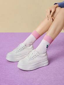 CAMEL CROWN Women's Sports Casual Shoes, Autumn And Winter Fashionable Casual Slip-On Shoes, Height-Increasing Versatile White Shoes.