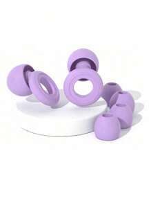 1Sets - Reusable Silicone Earplugs, Consisting Of 2 Earplugs And 4 Spare Parts, Specially Designed For Sleep And Sound Insulation, Without Harming The Ears. Night Noise Reduction Earplugs And Snoring Sound Insulation, Suitable For Sleeping, Taking Naps, Working, Studying, Back-To-School Gifts, Christmas Gifts. - Multicolor - View 15