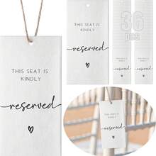 36pcs Wedding Chair Reserved Signs,Modern Acrylic Wedding Reserved Sign,Reserved Table Decor, Reserved Hanging Sign For Chairs, Acrylic Seat Reserved Signs With Ribbon,Wedding Decor,Home Decor ,Room Decor Party Favors Bride,Graduation Summer Birthday Gifts Beach Back To School School Supplies