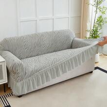 1PC High Elastic Sofa Cover Suitable For 1/2/3/4 Seat Jacquard Skirt Sofa Cover Cat Claw Proof Easy To Clean Machine Washable Sofa Protector Suitable For Bedroom Office Living Room Home Decoration All-Inclusive Sofa Cover Valentine's Day Gifts Valentine's Day Decorations - Màu Xám nhạt - Xem 4