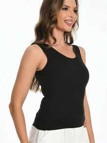 4 件女士舒适简约保暖冬季吊带背心，棉质加厚高弹力透气保暖背心