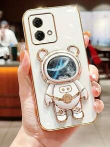 City Capas – Luxury Case With Glitter Astronaut Stand For Motorcycle, Cute And Functional - White - View 1