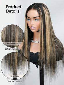 jessie's wig 杰西假发 预剪裁 4x4 蕾丝直发 无胶假发 真人发 即戴即走 无胶假发 180% 密度 100% 真人发 16-26 英寸 挑染蜂蜜金假发 - SNATURAL/27 - 查看 5