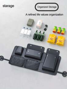 1 pieza Bolsa de almacenamiento para coche, Organizador de coche multifuncional, Bolsa de almacenamiento para el maletero - Negro - Ver 3