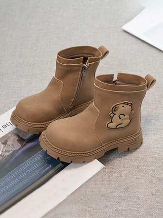 1 par de botas de moda nuevas para niños/jóvenes, botas casuales para exteriores antideslizantes para niños y niñas, otoño/invierno