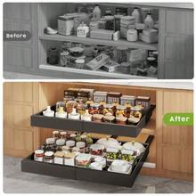 4/2/1pcs Expandable Pull-Out Drawer Organiser, 21-Inch Deep Adjustable Storage Dividers For Kitchen Cabinet - Multicolor - View 9