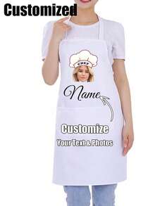1 pezzo Grembiule personalizzato con testo e foto personalizzata, grembiule impermeabile, grembiule da cucina divertente personalizzato, personalizza testo, grembiule da chef, regalo ideale per anniversari, regalo unico per donne, chef, mamma, papà, marito, fidanzata, fidanzato, regalo per matrimoni per lui, regalo per lei, stampa grafica