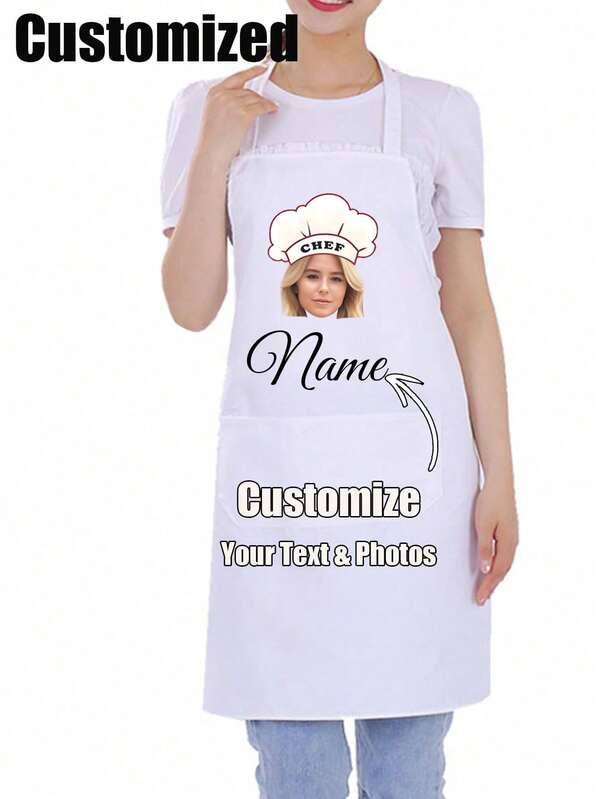 1 pezzo Grembiule personalizzato con testo e foto personalizzata, grembiule impermeabile, grembiule da cucina divertente personalizzato, personalizza testo, grembiule da chef, regalo ideale per anniversari, regalo unico per donne, chef, mamma, papà, marito, fidanzata, fidanzato, regalo per matrimoni per lui, regalo per lei, stampa grafica