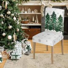 1/4/6/8 Stücke Set, modische Weihnachts-Muster Stuhlbezüge/Bürostuhlbezüge/Esszimmerstuhlbezüge, geeignet für moderne Inneneinrichtung Zuhause, Restaurant und Hotel Dekoration. Die elastischen Stuhlbezüge sind waschbar, ideal als Weihnachtsgeschenke. - Verschiedenfarbig - Übersicht 21