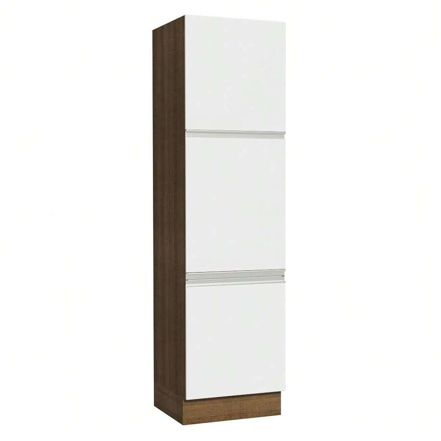 Despensero Alacena Multiuso Organizador Madesa 3 Puertas Color Marrón y Blanco - Marrón y Blanco - Ver 1