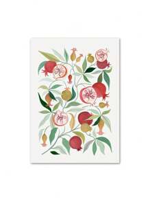 1 pieza Pintura en lienzo de arte de pared con ilustración minimalista abstracta de paisaje, ciudad, viaje y fruta para decoración del hogar y sala de estar