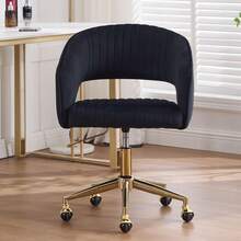 Chairus Adjustable Home Office Task Chair Chenille Computer Swivel Armchair Modern Open Back Desk Chair Vanity Chair - Multicolor - View 17