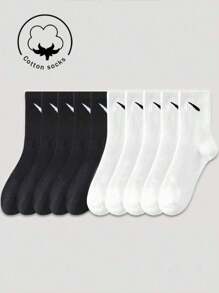 2/5/10 pares de meias femininas, meias de algodão, meias pretas, meias brancas, meias femininas, meias fofas, meias femininas, meias outono/inverno/primavera/outono/verão, detalhes respiráveis em malha, design de orifício respirável em trilho guia, absorção de umidade, macio e suave, adequado para vários feriados, esportes, lazer, negócios e outras roupas diárias, pode ser usado o ano todo, combinações de cores são aleatórias.