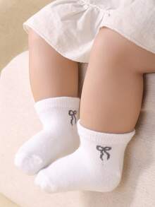 12双装女婴短袜：糖果色，蝴蝶结装饰，柔软舒适，休闲百搭 - 适合日常穿着，颜色随机发货 - 彩色 - 查看 5