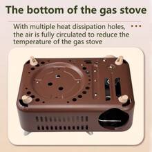 Maxsun 1pc 2.1kw Power Mini Portable Gas Stove, Stainless Steel Outdoor Camping Picnic Cooker With Storage Box In Multiple Colors, Butane Gas Camping Stove For Kitchen, Kitchen Stuff, Camp Kitchen - Coffee Brown - View 11