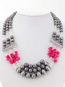 1pc Bohemian Style Glass Beads, Twisted CCB Stones Combination Unique Design Beaded Necklace - Necklace - View 9