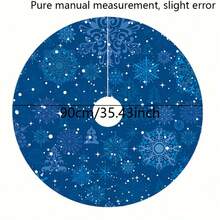 Christmas 1pc Christmas Theme Modern Minimalist Art Blue Theme Snowflake And Flower Pattern Colorful Printed High Quality Polyester Christmas Tree Skirt, 35.43inch 47.24inch 57.08inch, Suitable For Christmas Decoration In Various Scenarios, Suitable For , Thanksgiving, Christmas And New Year Home Decor Christmas Decorations Room Decor Winter Christmas Decorations Home Christmas Gifts Christmas Decor - Multicolor - View 10