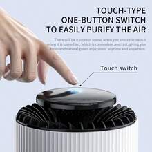 1 pièce Purificateur d'air alimenté par USB, convient pour le bureau, la maison, la chambre, l'appartement, le bureau, désodorise, portable, double usage en tant que lampe de bureau, cadeau idéal pour les amis et la famille - Blanc - Voir 3