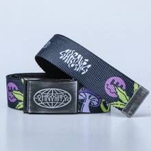 Chronic Mushroom Belt With Tag World Metal Buckle In Black - 黑色 - 查看 2