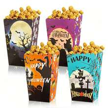 4pcs/8pcs/12pcs Kotak Kertas Permen Popcorn Motif Jejak Tangan Berdarah Horor Halloween, Untuk Pesta Tema Halloween, Kotak Kemasan DIY Popcorn dan Kentang Goreng - MultiWarna - View 8