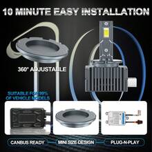 S&D 原装 D1S D3S LED 汽车大灯灯泡 D2S D4S D8S H7 H11 9005 HB3 9006 HB4 Canbus 汽车灯即插即用 55W 汽车配件 12V 6500K