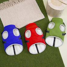 25pcs Autumn/Winter New Animal Clothes, Windproof Padded Vest, Thick & Warm Cat/Dog Clothes, Reflective Leash, Cute Bib Pants, Warm Outfits - Green - View 6