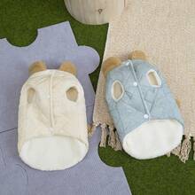 2 piezas Ropa de animal nueva para otoño/invierno, abrigo acolchado y abrigado, ropa para gato/perro, chaqueta cortavientos, ropa de algodón para gato, ropa de animal, ropa abrigada para gato, ropa con estilo británico con correa, pantalones babero nuevos y lindos, ropa abrigada para otoño/invierno