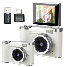 Digital Camera 8X Digital Zoom Cameras For Vlogging 2.4''IPS Screen Rechargeable Camera Photography Professional Camera For Teenagers, And Beginners With Card Reader, OTG, Support For Taking Photos, Recording Videos, And Webcam, For Thanksgiving Christmas And New Year Gifts.