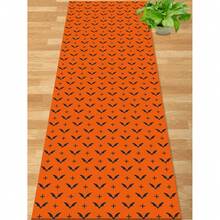 1 pieza Alfombra de pasillo larga de terciopelo de cristal con estampado de murciélago naranja, apta para pasillos, salas de estar, dormitorios, cocinas, para uso en todas las estaciones - Multicolor - Ver 3