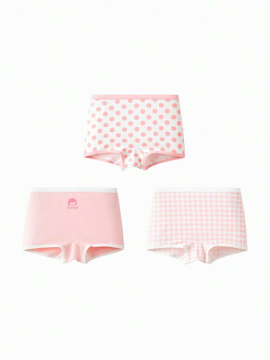 Balabala Girls Cotton Underwear 3 Packs Boxer Shorts Anti-Bacterial - Red Hue - View 1