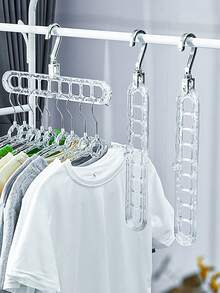 1pc Nine Hole Clothes Hanger, A Household Multifunctional Horizontal And Vertical Dual-Use Magic Rotating Thick Hanging Clothes Hanger. Laundry Storage And Organization, Drying Rack. Home And Daily Necessities. Clothing Cabinet Storage. Convenient And Practical.