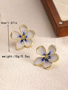 Hegaze 一对复古独特设计优雅花卉女士耳环 - 彩色 - 查看 2