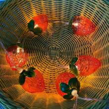 1pc 10/20Led 1.5/3/M Strawberry Shaped String Light For Children's Room Decoration, Fairy Tale Themed Room Decor, Birthday Parties, Weddings, Party Supplies, Gift, 4 Seasons Available