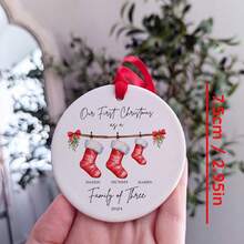 Personalised Family Name Christmas Ornament, Surname Christmas Bauble, Personalised First Christmas As A Family Of 4 Bauble, Baby First Christmas Tree Ornament, 1st Xmas Ornament., Multi-Functional, Personalized, Unique, Ideal Gifts For Him, Tea Room, Home, Garden, Office, For Anniversaries, For Valentine's Day, For Mother's Day, For Father's Day, For Graduation, For Housewarming,Fall Decor,Elegant Living,Artful Living