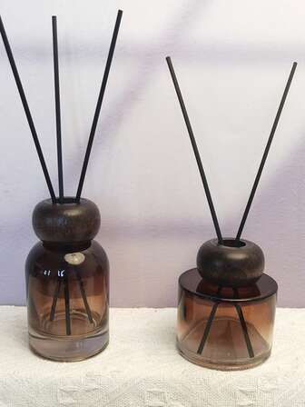 1pc Refill Bottle For Flameless Rattan Reed Diffuser Essential Oil, Beechwood Cap, Hotel/Home Fragrance Container