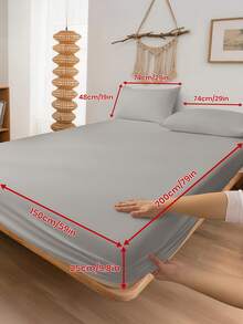 2/3件套床上用品套装，纯色床单套装，舒适家纺，柔软透气床垫保护套，亲肤床笠套装，四季皆宜，床单，床笠，床罩 99*190