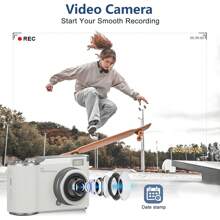 Digital Camera With 8X Digital Zoom For Vlogging 2.4'' IPS Screen Rechargeable Camera Professional Photography Camera For Teens Swith Card Reader And OTG Support Ideal For Taking Photos, Recording Videos, And Webcam Use Perfect For Graduation Season, Thanksgiving, Christmas, And New Year Gifts