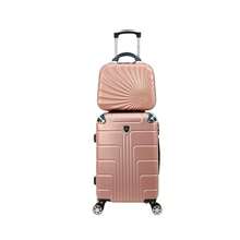 JONY Maleta Más Neceser de 20 Pulgadas Con Candado Fijo De Combinación y 4 Llantas 360° - Rosa Oxidada - Ver 1