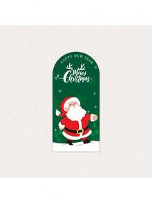 60pcs Self-Adhesive Holiday Stickers, Rectangular Christmas Stickers, Gift Box Seals, Christmas Gift Wrapping Decorations, Includes Santa Claus, Merry Christmas - For Gift Wrapping, Greeting Cards, Party Decorations - Random Mixed, No Cutting Required, Seasonal Themed, 6pcs