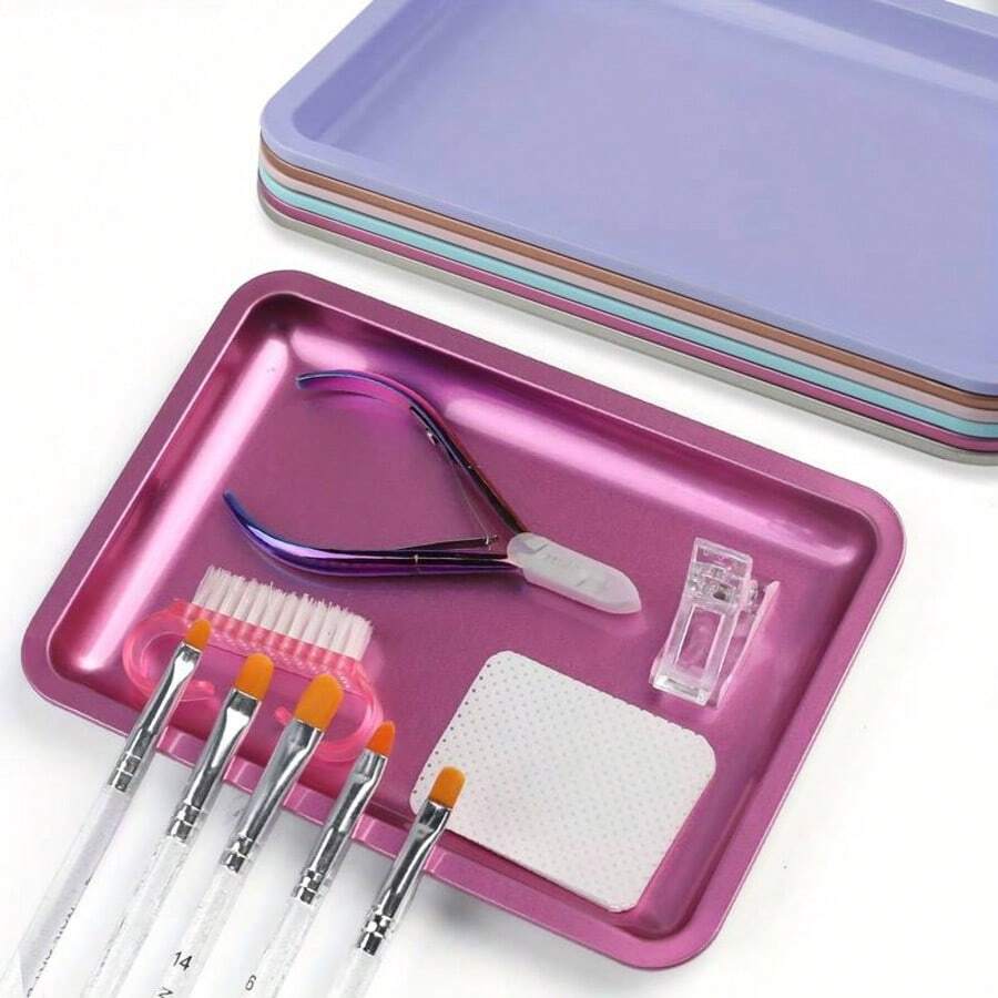 Tattoo Artist Tray - Tattoo Storage Tray, Colorful Metal Tray, Used For Holding Tattoo Ink Cups, Brushes And Tools, Keep Tattoo Workspace Organized, Tattoo Accessories - Multicolor - View 1
